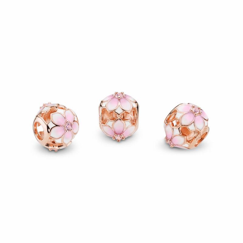 Talismane Pandora Rose™ Magnolia Bloom Roz (WyE6M0k3)